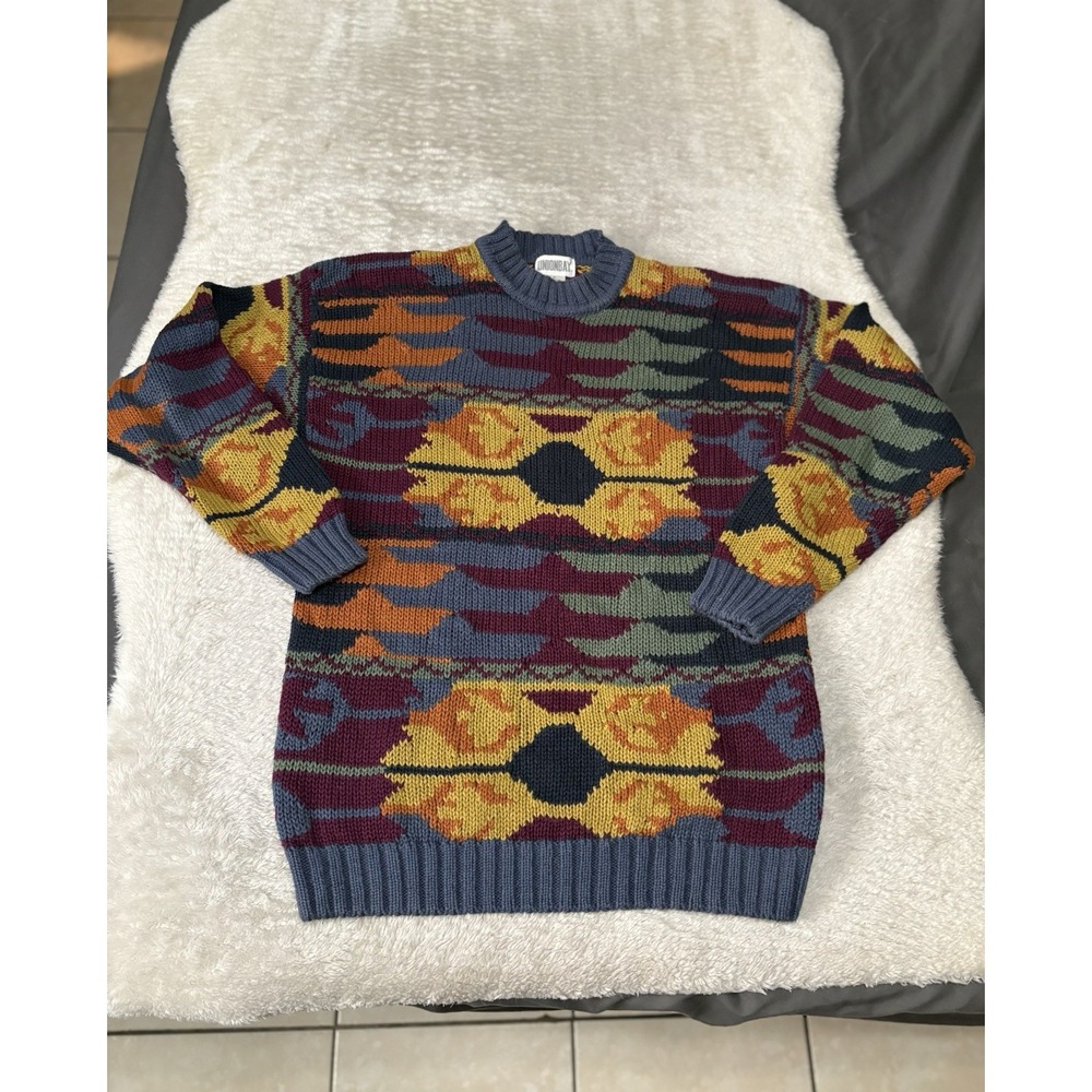 Vintage Union Bay Men's Multicolor Y2K‎ Sweater Size Medium Knit